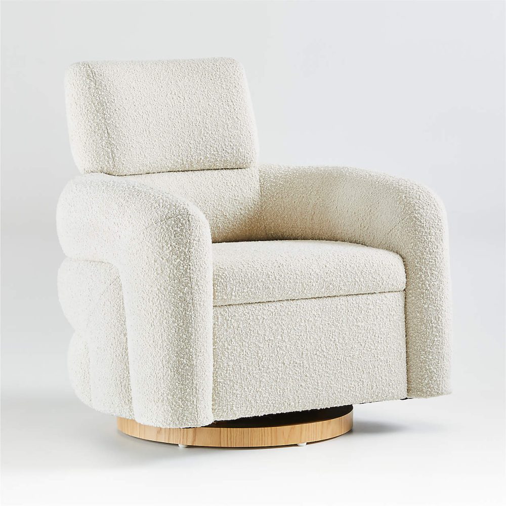 Snoozer Cream Boucle Nursery Swivel – Image 2